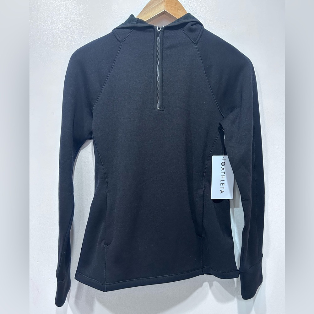 Athleta Women’s Black Polartec Altitude Half-Zip Hoodie Sweatshirt Size S‎ NWT